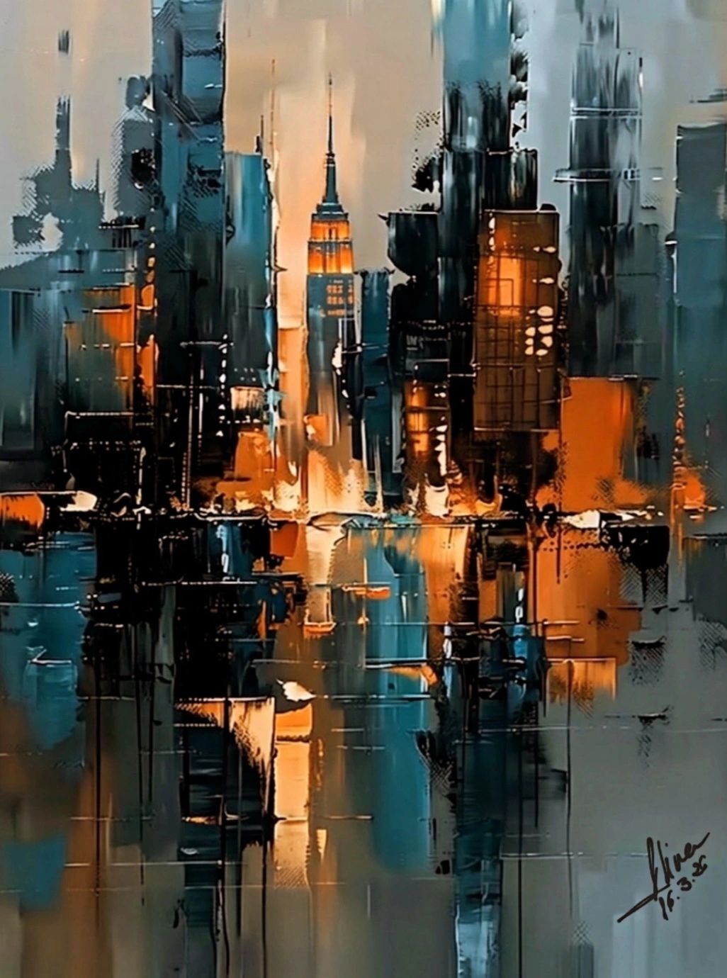 ArteDiAlina.com painting: City Blues